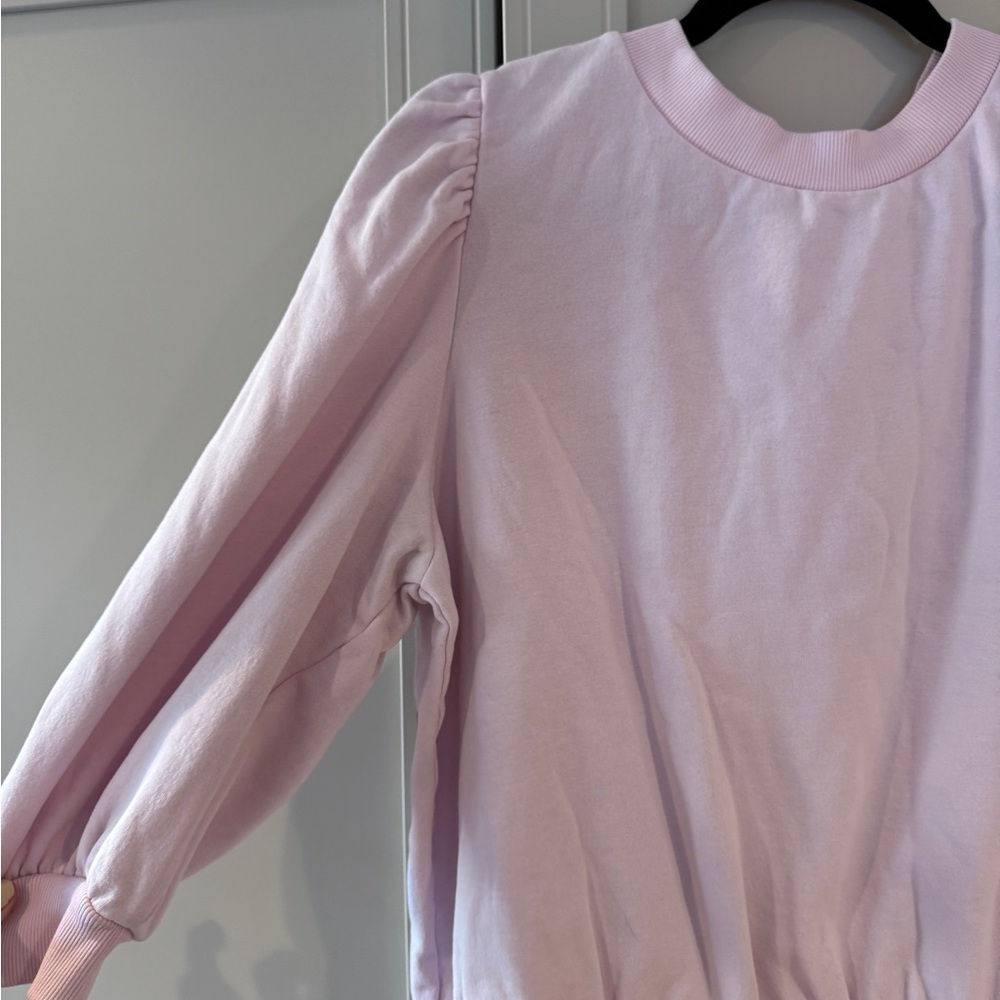 Light Pink Puff Sleeve Sweatshirt